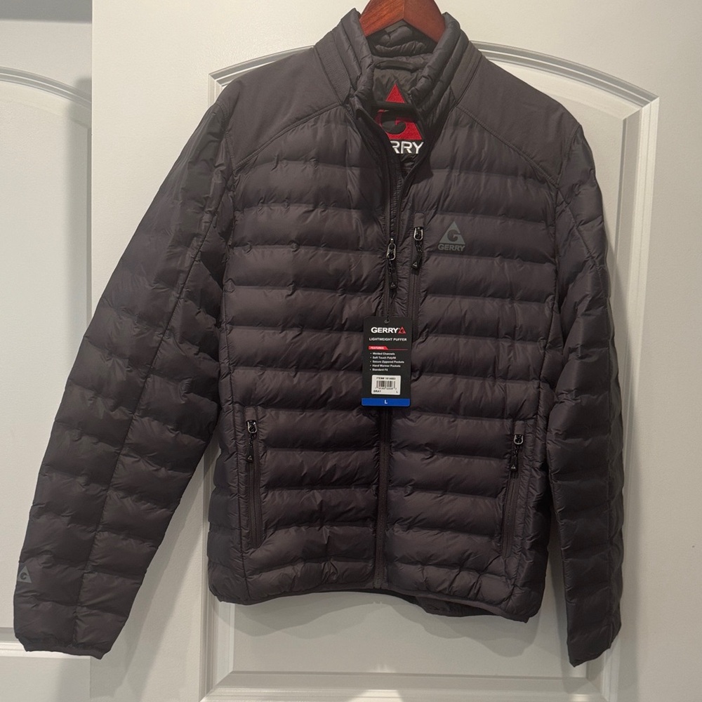 Gerry Weber Men's Quilted Puffer Jacket in Charcoal Gray